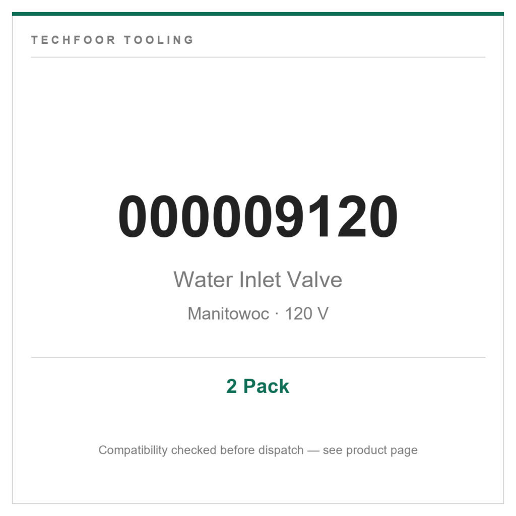 000009120 Water Inlet Valve — Manitowoc Ice Machine, 120V — Replaces 000008483, 000008487 — 2 Pack